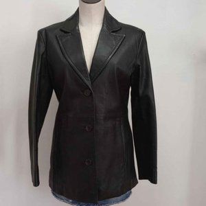 Women's Leather Blazer Jacket